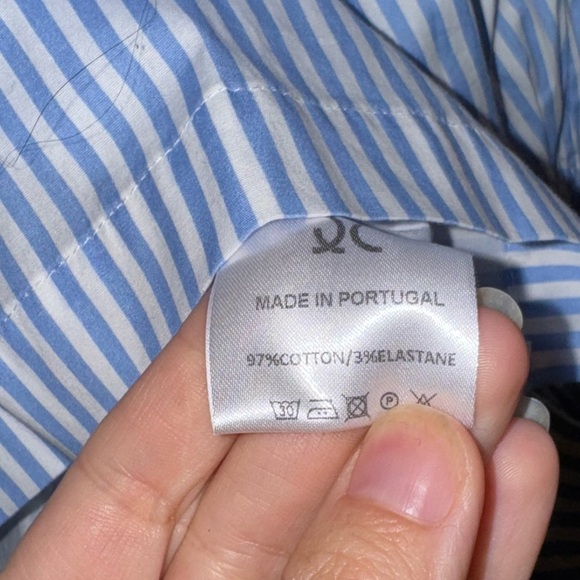 Quiet Culture Lady Bird Cotton Blue Striped Ruffled Puff Sleeve Pajama Top XS - Picture 7 of 8